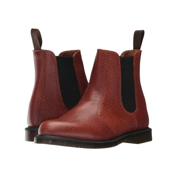 Dr. Martens Chelsea Boots — Women’s 8 — Brown Pebbled Leather — Flora - Picture 1 of 12